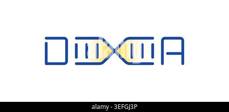 dna logo on white background. dna chain concept. Stock Vector