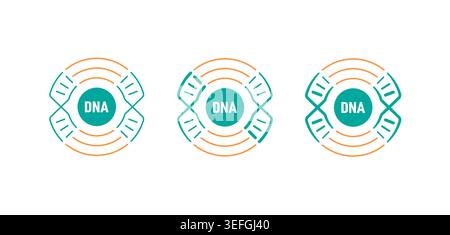 dna symbols around circle. dna concept on white background. dna concept for health, business and science. Stock Vector