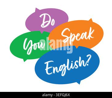 do you speak english. learning foreign languages. Stock Vector