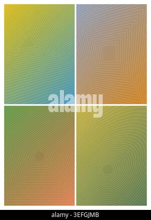 distorted triangle, square, pentagon and circle gradient set. geometric shapes and gradient set. Stock Vector