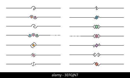 divider design set. text division marks. Stock Vector