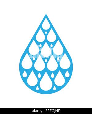 drops of water in water drop. water drop concept. Stock Vector