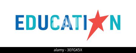 education logo. symbol of education and star. Stock Vector