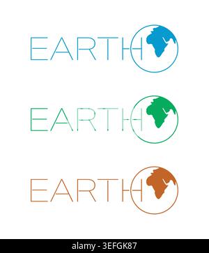 earth logo. blue, green, brown earth concept. Stock Vector
