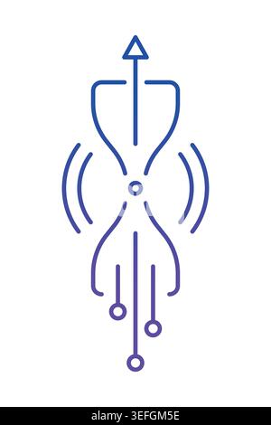 electronics and hourglass. technology and hourglass concept. Stock Vector