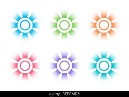 explosion effects on white background. colorful explosion shapes. Stock Vector