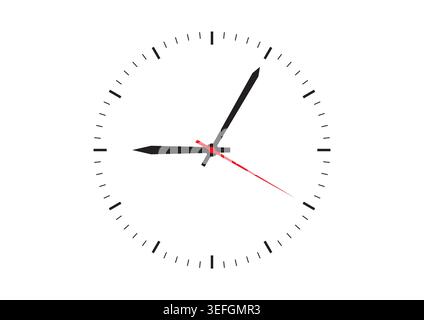 Elegant Slim Round Analog Clock Vector Concept for Modern Wall Watch Illustration Stock Vector