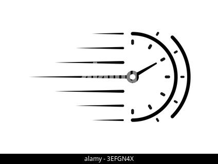 fast semicircle speedometer. semicircular dial concept. speedometer for the world of sports, technology. Stock Vector