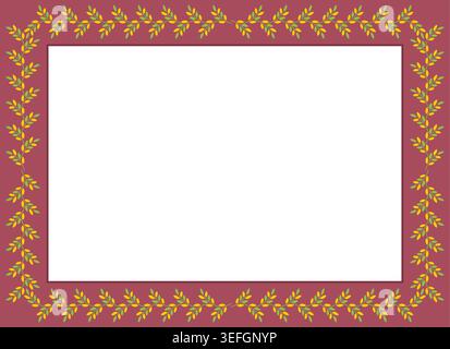 floral frame. green and orange leafy frame. vector frame. Stock Vector