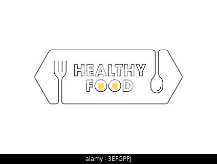 fork and spoon and healthy food. fork and spoon symbols for menu, catering and restaurant. Stock Vector