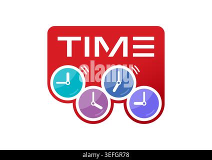 four step clock concept. time and clock concept Stock Vector