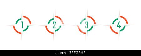 four steps figures in geometric shape. four steps vector interface. Stock Vector