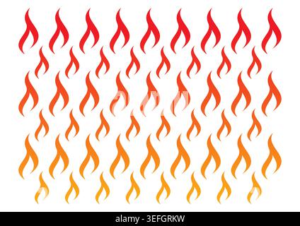 flames on white background. vector flames background. Stock Vector