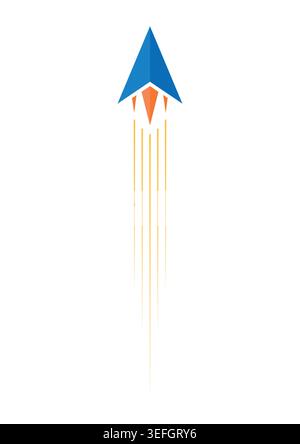 fired arrow sign. flaming arrow sign. fast going arrow sign concept. Stock Vector