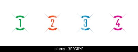 four steps vector interface. four steps figures in geometric shape. Stock Vector