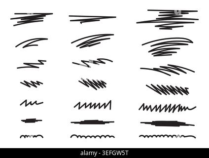free line sketches. vector linear doodles. Stock Vector