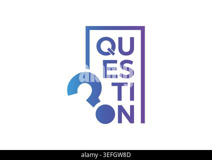 framed question word and question mark. question word and question mark concept. Stock Vector