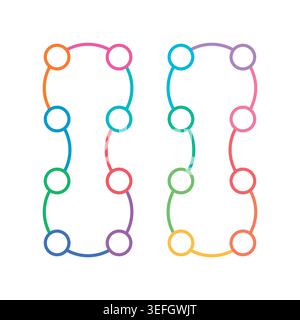 geometric shape from multicolored lines. geometric figure in eight form. Stock Vector