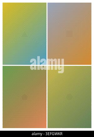 geometric shapes and gradient set. triangle, square, pentagon and circle gradient set Stock Vector