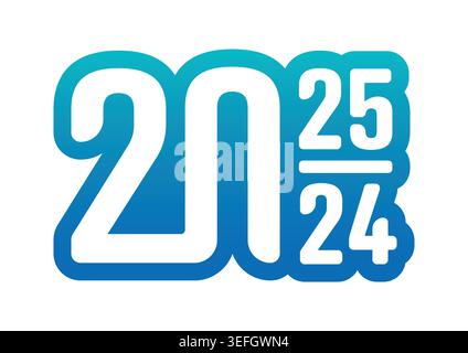 gradient 2024 and 2025 concept. 2024 and 2025 logo Stock Vector