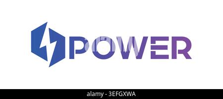gradient power and lightning symbol. power logo. power concept. Stock Vector