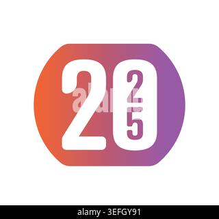 gradient 2025 concept. 2025 concept for calendar, agenda. Stock Vector