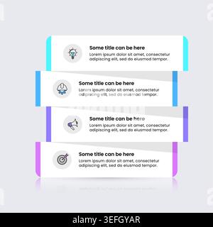 Infographic template with icons and 4 options or steps. Can be used for workflow layout, diagram, banner, webdesign. Vector illustration Stock Vector