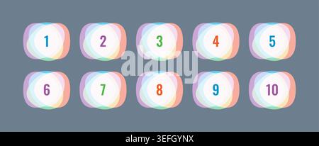 geometric shapes and numbers 1-10. Stock Vector