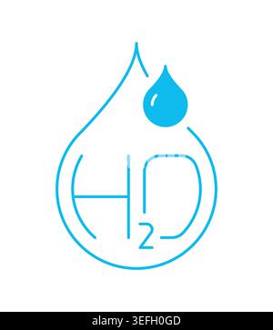 h2o water formula concept. chemical water formula Stock Vector