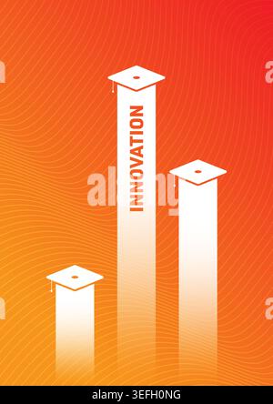 graduation cap and education concept. education and statistics concept Stock Vector