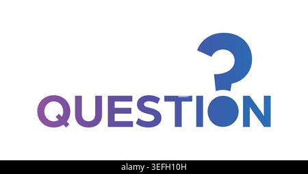 gradient question word and question mark. question mark concept. Stock Vector