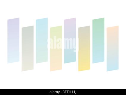 gradient set in pastel colors. eight step pastel gradients. Stock Vector