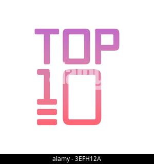 gradient top 10 logos. top ten concept. top 10 Stock Vector