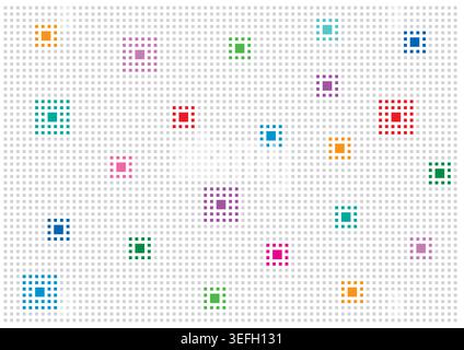 gray squares and colored squares background. pixel background. squares background. Stock Vector