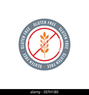 gluten free around the circle. gluten free concept in circle. Stock Vector