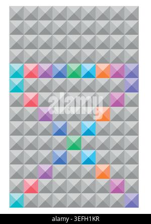 gray and colored squares background. geometric background. Stock Vector