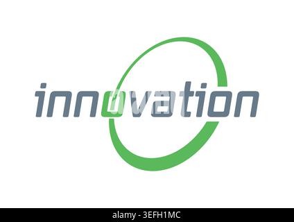 gray-green innovation logo. circle innovation concept Stock Vector