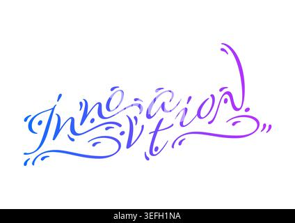 gradient innovation concept. handwritten word innovation. innovation concept for business, education world. Stock Vector