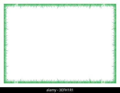 green grass frame on white background. Stock Vector