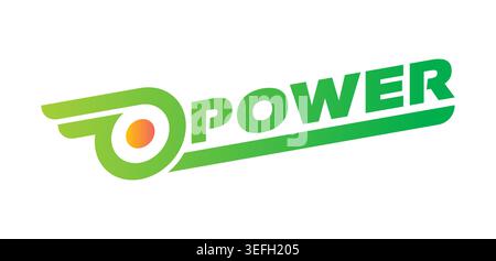 green gradient power logo. power concept for motivation, business, energy world. Stock Vector