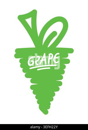 green grapes. hand drawn green grapes on white background. Stock Vector