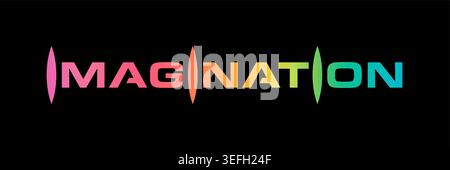 gradient imagination logo. imagination concept on black background. Stock Vector