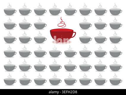 gray coffee cup on white background. brown coffee cup. Stock Vector