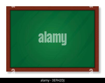 green school board. green school board with brown frame. lesson board. vector blackboard Stock Vector