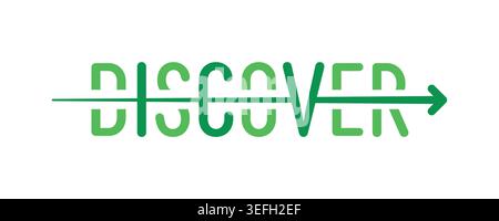 green discover logo. discover concept with forward arrow. discover concept for education, business world Stock Vector