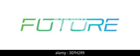 green-blue future logo. fast future word concept. Stock Vector