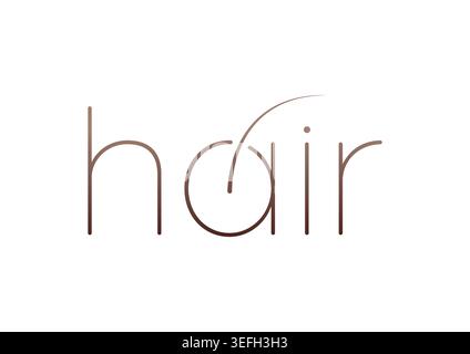 hair symbol and hair word. hair logo Stock Vector