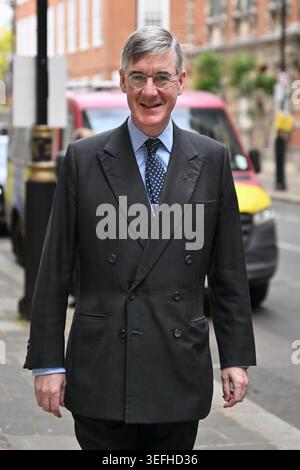 Millbank, London, UK. 11th May 2026. Jacob Rees-Mogg makes his way to Millbank Studios. Stock Photo