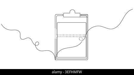 Abstract minimalist layout of a clip board split with a horizontal dividing continuous line. Stock Vector