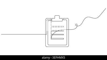 Clipboard vector illustration featuring an upward growth arrow line in minimalist style Stock Vector